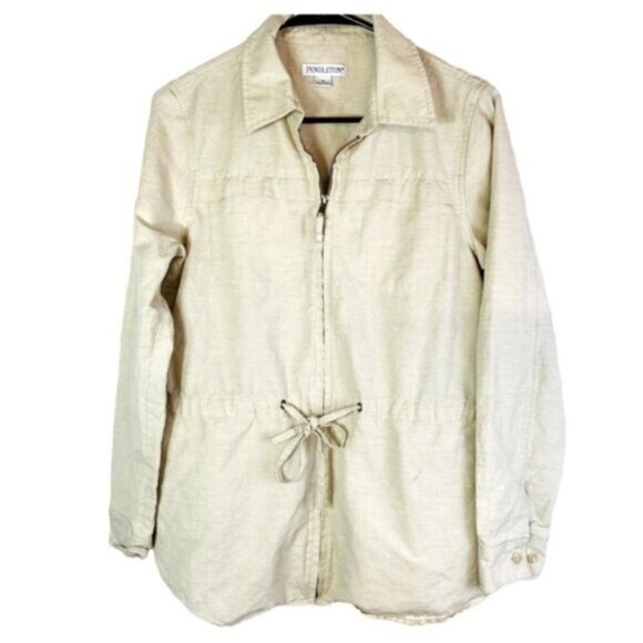 Pendleton Linen Cotton Blend Full Zip Jacket Size Medium - Picture 1 of 16